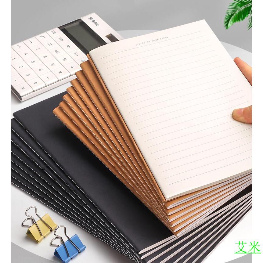 艾米牛皮紙復古16k筆記本多功能記事本簡約手賬本空白 橫線內頁車線本記錄本子單詞本錯題本便箋本計劃本 蝦皮購物