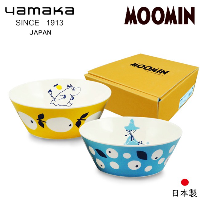 【日本山加yamaka】moomin嚕嚕米彩繪陶瓷碗禮盒2入組 (MM0313-79)