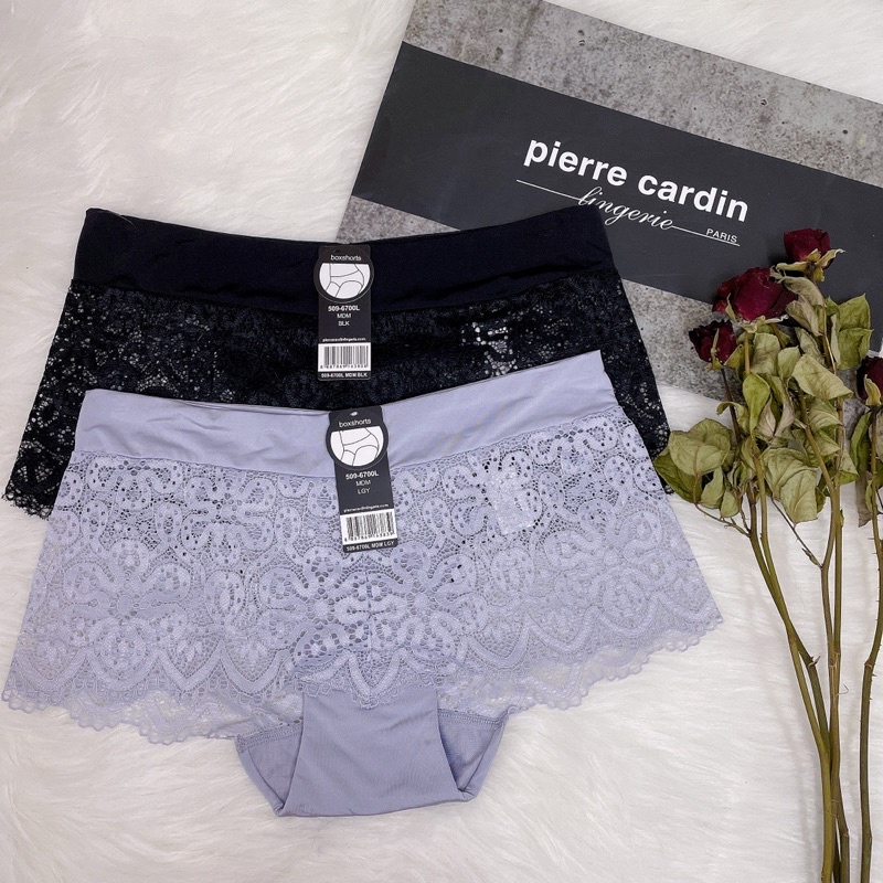 ［Pierre cardin]蕾絲包臀四角性感女性內褲