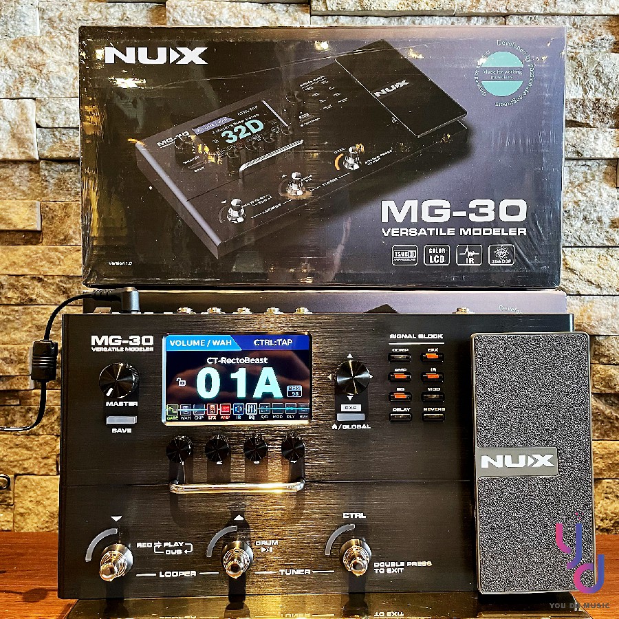 分期免運贈導線/踏板/變壓器Nux MG 30 電吉他綜合效果器IR 破音Loop