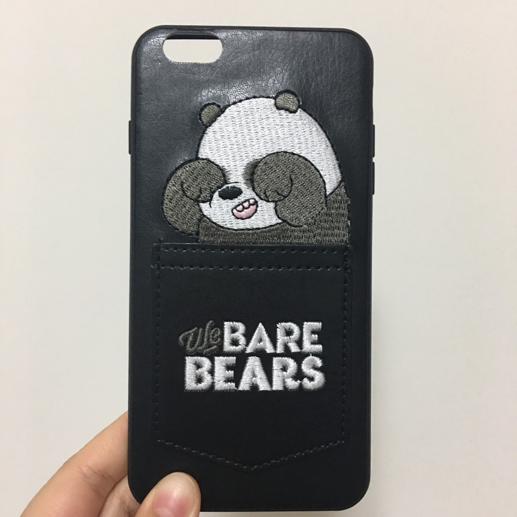 &lt;近全新&gt;熊熊遇見你We Bare Bears 熊貓皮革全包手機殼Iphone 6s plus
