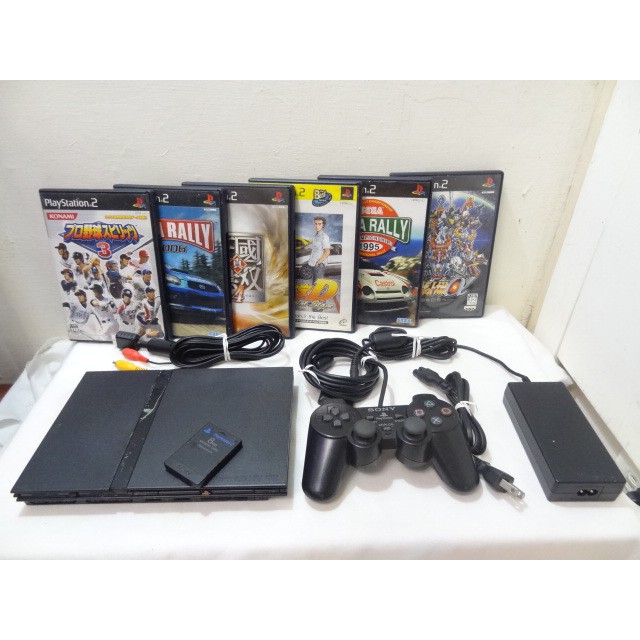 (h4)SONY PS2 / SCPH-70007 薄機 +6遊戲+搖桿+記憶卡(有改機)