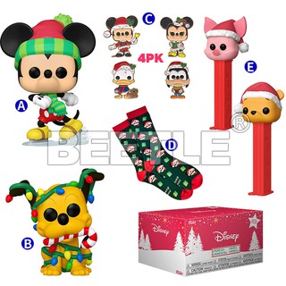 BEETLE FUNKO POP DISNEY 迪士尼 限定 米奇 布魯托 維尼 小豬 襪子 別針 聖誕節 寶箱