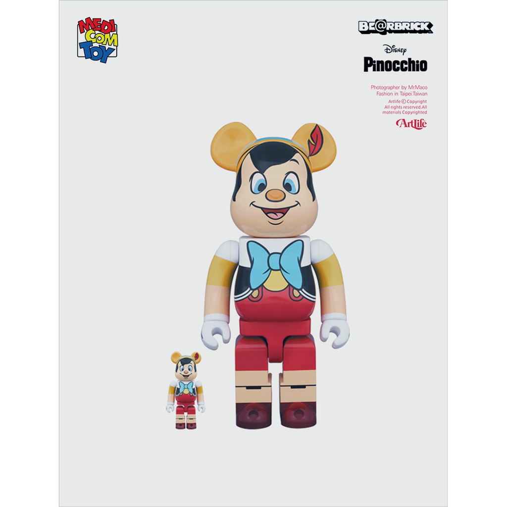 Artlife @ MEDICOM BE@RBRICK DISNEY PINOCCHIO ピノキオ 500％ 小木偶