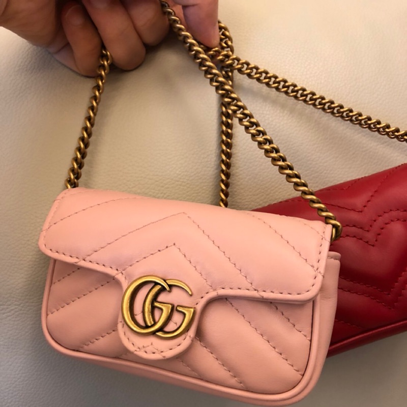 Ysl 黑色金鍊防刮牛皮大款鏈包22公分 蝦皮購物