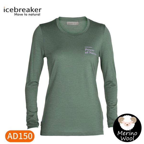 【Icebreaker 女 Tech Lite II 圓領長袖上衣《鼠尾草綠》】0A59IT/內層衣/薄長袖/內搭