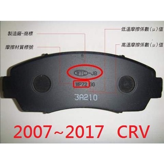 (BUBU安全制動)五泰WTC-JB 來令片.煞車皮(2007~2017 CRV 3代、CRV 4代、CRV 4.5代)