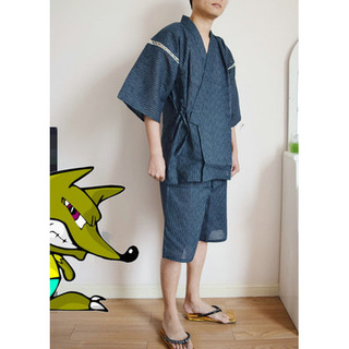 沐子原創設計 和服浴衣男浴袍夏季花火大會男士日本和服日式純棉短袖睡衣套裝汗蒸服cosplay 家居服 蝦皮購物