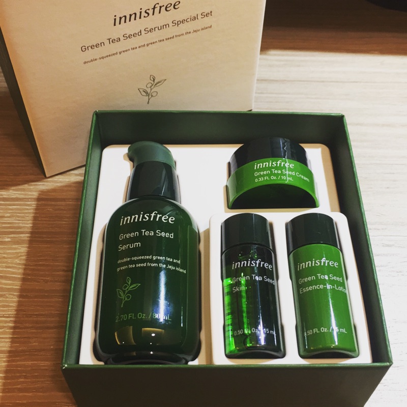 （全新）innisfree綠茶籽保濕精華液禮盒/四件組/ green tea serum special set