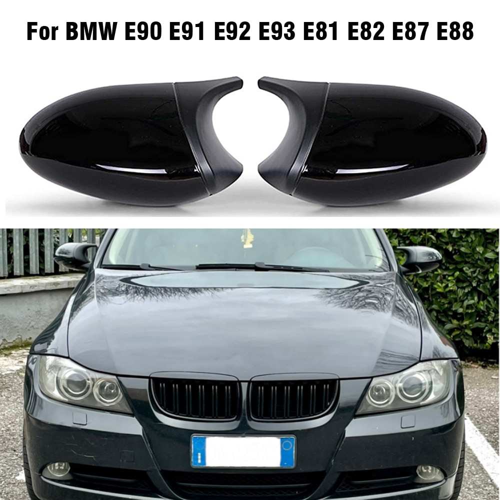 汽车精品 2X BMW E90 E91 E92 E93 E82 E87專用碳纖紋&amp;亮黑 M3款後視鏡蓋替換型 完美