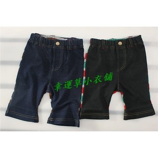 清倉特價* 日本仿牛仔條紋口袋六分短褲 短褲 六分褲 牛仔褲 90.100cm