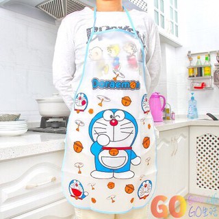 ☆生活2鋪☆ 防水圍裙 做飯圍裙 卡通可愛造型 做飯圍兜 圍巾 Hello Kitty 多啦A夢 可愛圍裙 媽媽愛用