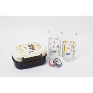 正版韓國line Friends【沁涼水杯2入組】 內含熊大、兔兔2款玻璃杯 【輕食樂活餐盒】便當盒沙拉輕食野餐盒現貨