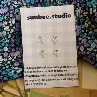 sunbee 現貨 正韓 純銀鬱金香耳環(一對售) S97