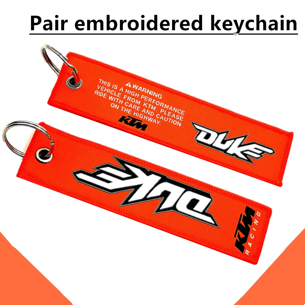 2 件裝 KTM 鑰匙扣刺繡鑰匙圈鑰匙扣鑰匙圈適用於 KTM 390 690 200 Duke 125 RC390 RC