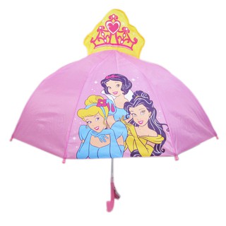 卡漫城 - 皇冠 立體造型 視窗 童傘 ㊣版 白雪 公主 灰姑娘 美女與野獸 貝兒 直立傘 安全收傘 兒童 雨傘 透明