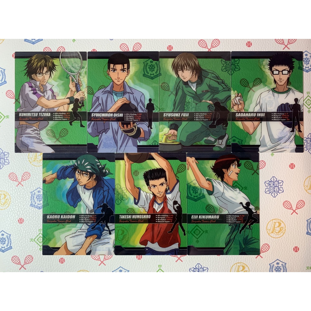 【二手】網球王子 日版角色介紹卡系列 青學 半透明塑膠收藏卡 不二周助/手塚國光/大石秀一郎/菊丸英二/乾貞治/桃城武