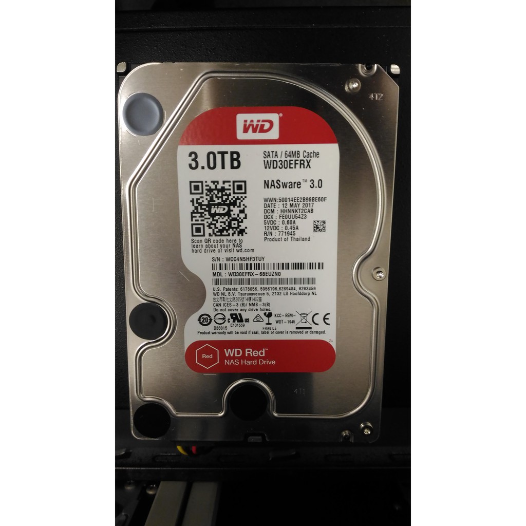 2手 硬碟 HDD 紅標 Red NAS專用硬碟 WD 3TB 有壞軌