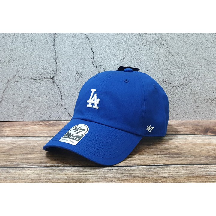 蝦拼殿 47brand MLB洛杉磯道奇 LA 小LOGO藍底白字基本款老帽 棒球帽男生女生都可戴  現貨供應中