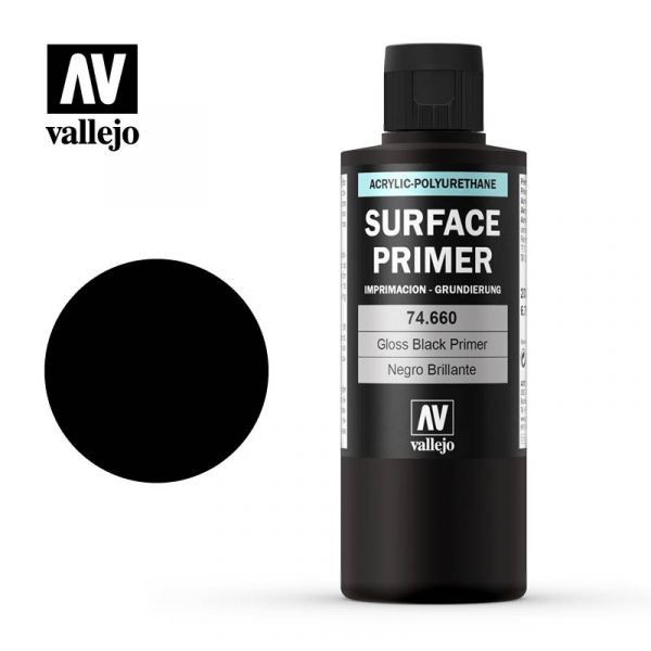 Acrylicos Vallejo 74660 表面底漆 Surface Primer 亮光黑色 200ml 萬年東海