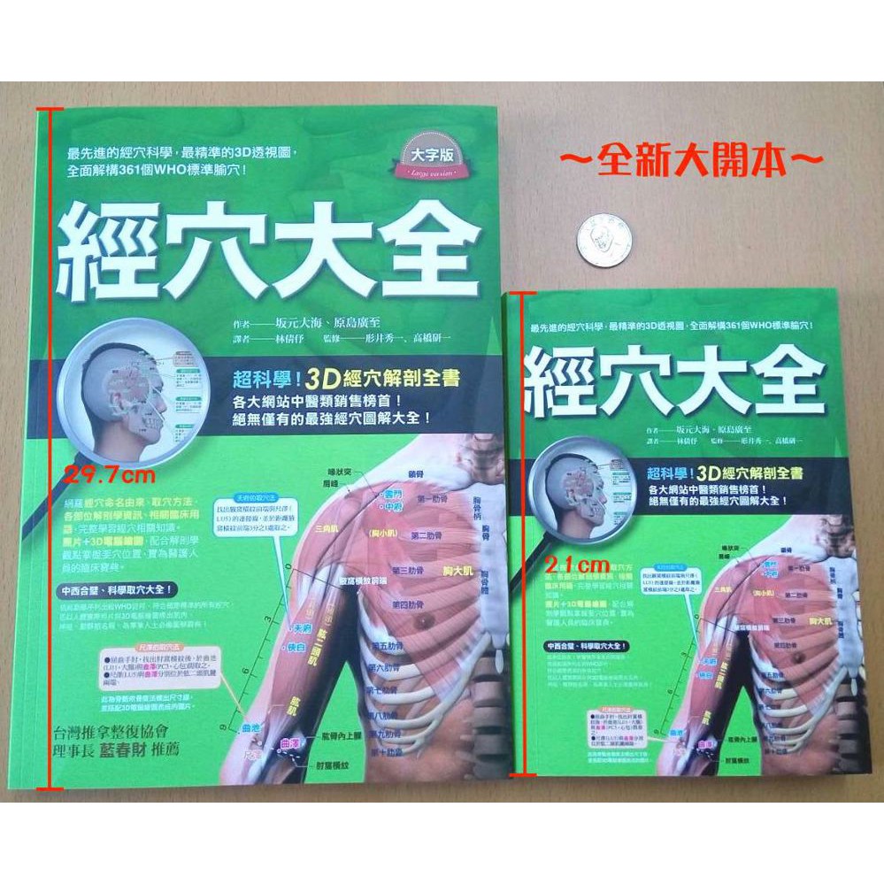 楓書坊   經穴大全 大字版  (出版日期：2018/01/26)/ 規格：平裝 / 293頁 / 21 x 29.7