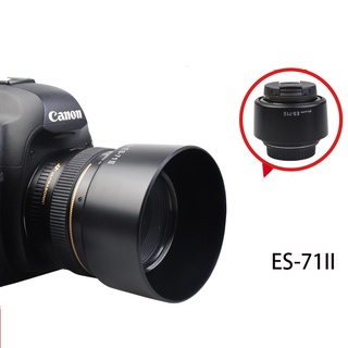 佰卓 ES-71II 遮光罩 適用佳能單反相機 EF 50mm f/1.4 定焦鏡頭50 1.4 配件58mm 可反扣