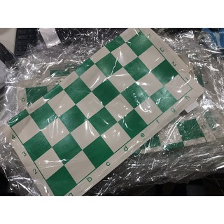 綠白相間國際象棋棋盤 西洋棋棋墊 旅行棋盤 矽膠棋盤 棋盤 不含西洋棋棋子