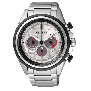 CITIZEN 金城武代言超級鈦光動能計時錶-白/43mm(CA4241-55A)