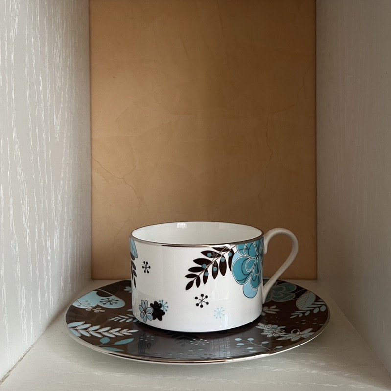 日本 NARUMI 花的天堂 骨瓷咖啡杯(1杯1盤)日本製