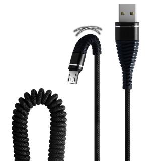 伸縮彈簧數據線 micro伸縮線 快充線 適用於iphone Type-c Micro usb 安卓手機 鋁合金 傳輸線