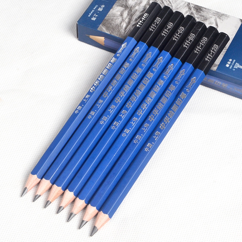中華鉛筆111繪圖鉛筆hb 2b 4b 6b 8b 10b 12b鉛筆盒裝繪畫用品pgz 蝦皮購物