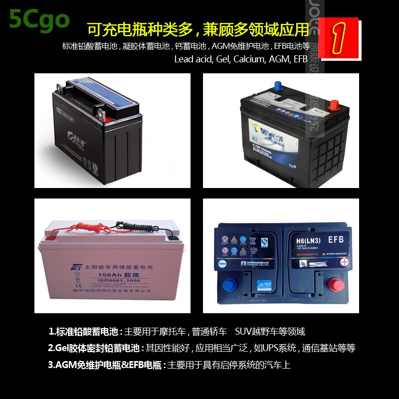 5cgo 批發 全自動汽車電瓶充電器12v啟停系統agm蓄電池智能修復維護檢測110v 蝦皮購物