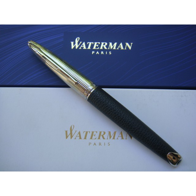 【古今鋼筆】法國品牌🇫🇷Waterman 水人  Carene 海洋 黑色皮革 18K 鋼筆