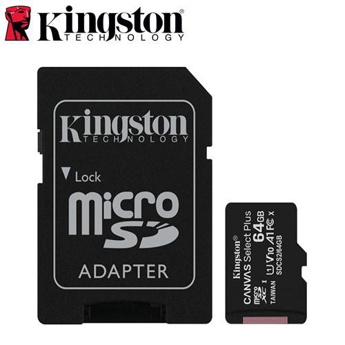 Kingston金士頓 Canvas Select Plus microSD 64G 記憶卡