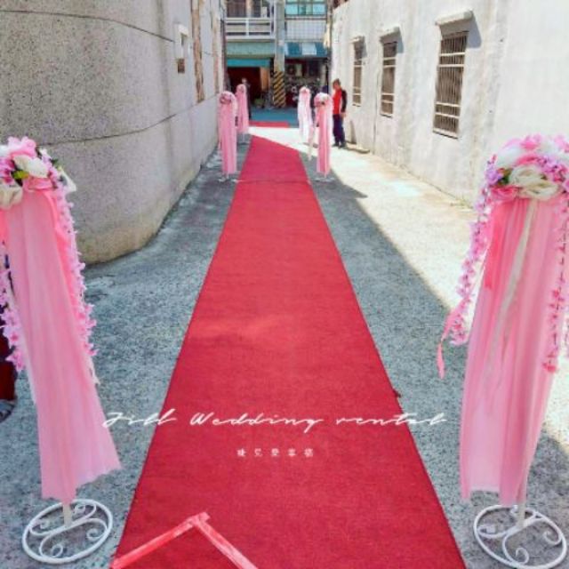 婚禮佈置👰🤵💒 高架花柱 粉色系 玫瑰花球加鐵藝花柱租用 走道花 用品出租 花架