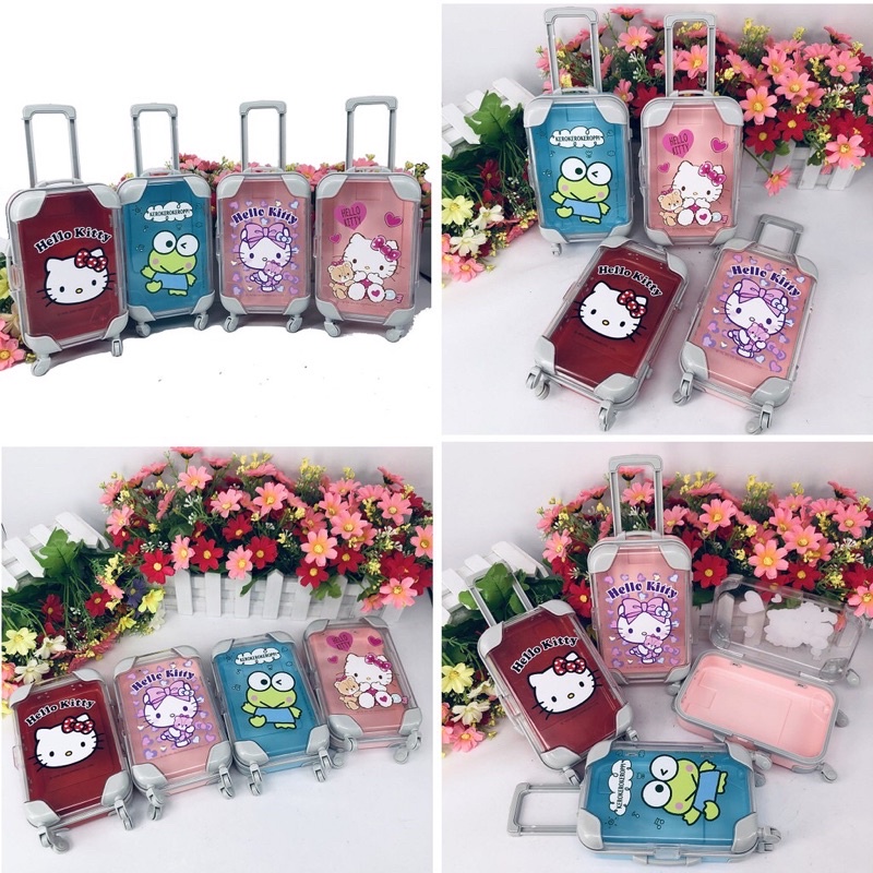 🏆🎁好運店🎁台灣 Hello Kitty 凱蒂貓拉桿行李箱玩具 Sanrio三麗鷗凱蒂貓造型拉桿行李箱置物盒(小)收納