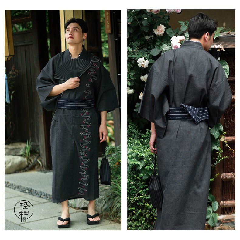 日本傳統男士和服浴衣花火大會夏日祭日系和風家居服全棉透氣 蝦皮購物