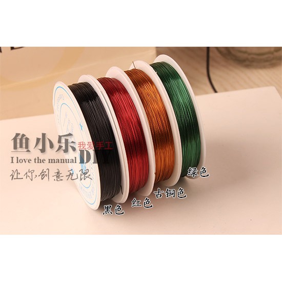 喵喵diy銅線 精品手工diy首飾專用銅線0 3mm金屬線飾品線固定銅花片水晶串珠1卷30米 蝦皮購物