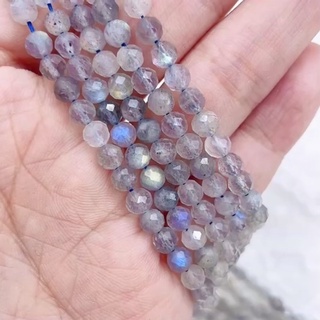【周三寶】天然 鑽切 拉長石 灰月光 條珠 半成品 DIY 手工 材料 串珠 材料珠