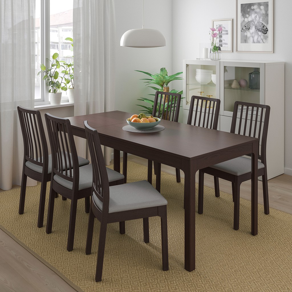 北歐IKEA宜家EKEDALEN延伸桌實木餐桌工作桌/橡木/深棕/長180短120/二手八成新/原$7490特$4980