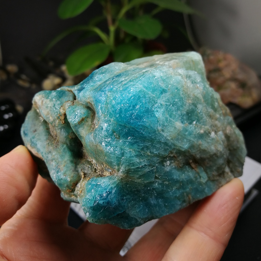 {石場}xb13約重286.2g-藍磷灰石 原礦 磷灰石 Apatite 天然水晶 無加工未拋光晶礦 原石 藍磷灰