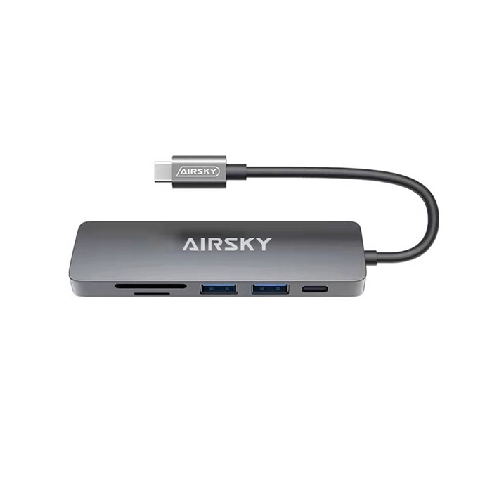 AIRSKY六合一Type-C轉HDMI螢幕轉接器HC-13C 轉接線 同頻器 手機轉電視 可接任天堂switch