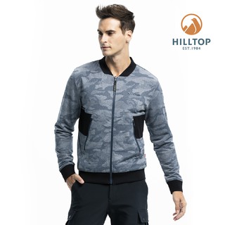 【Hilltop山頂鳥】男款雙面穿彈性保暖迷彩夾克H24MJ9-深灰