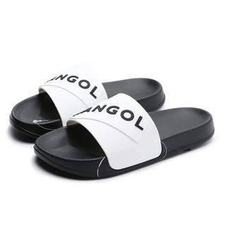 KANGOL 拖鞋 白黑 大LOGO 橡膠 一片拖 防水耐磨 男女 (布魯克林) 6025220100