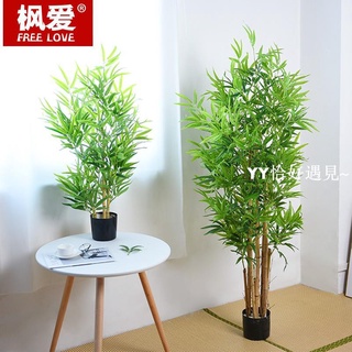 【新品】假竹子仿真植物盆栽室內隔斷擋墻裝飾花北歐風大型毛竹綠植景觀樹【新品】
