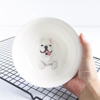 法鬥陶瓷大麵碗 湯碗 陶瓷餐具 法鬥西高地柯基比熊雪納瑞貴賓哈士奇美短秋田邊境牧羊黃金貓咪薩摩耶暹羅牛頭梗