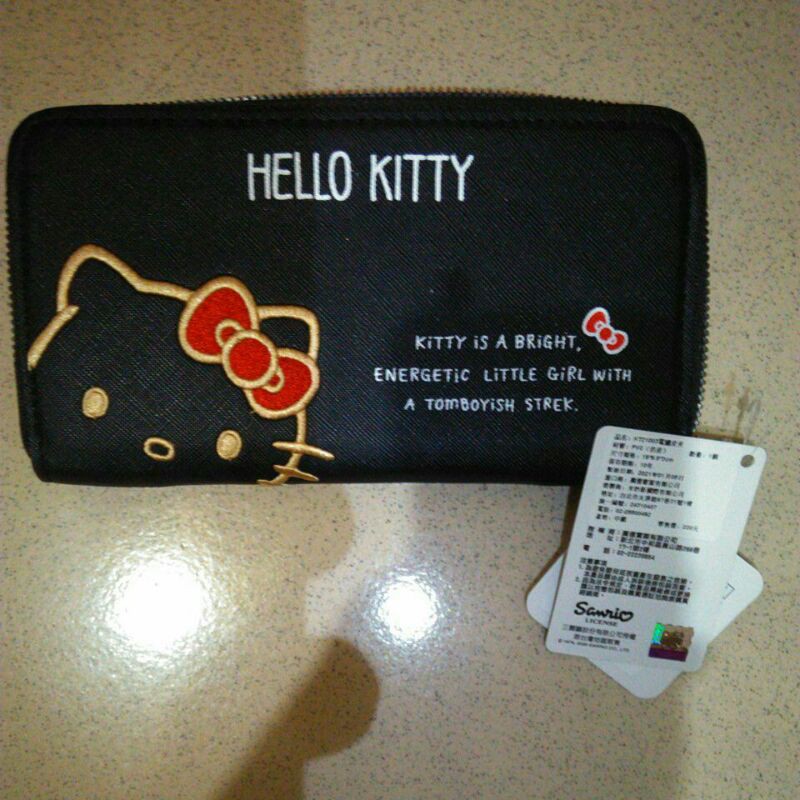 電繡長夾女用皮夾 Hello Kitty長皮夾