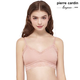 【pierre cardin 皮爾卡登女性內衣】女內衣 俏麗蕾絲羅紋無鋼圈內衣 (單件-PNK粉)-209-2355B