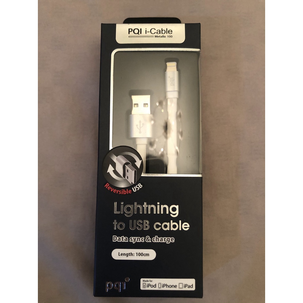 PQI i-Cable Metallic 100公分 Lightning to USB Apple蘋果數據線