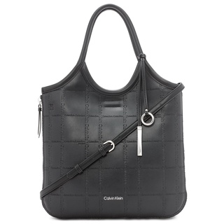 【美麗小舖】Calvin Klein CK 黑色 CK壓印皮革 托特包 斜背包 手提包 肩背包 側背包~C35609